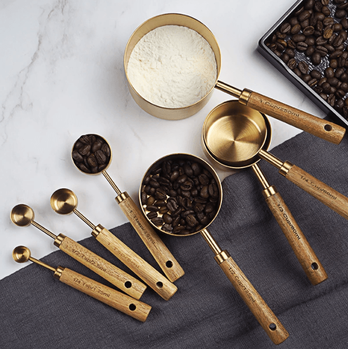 Gold Stainless Steel Measuring Cups Set: 4 cups