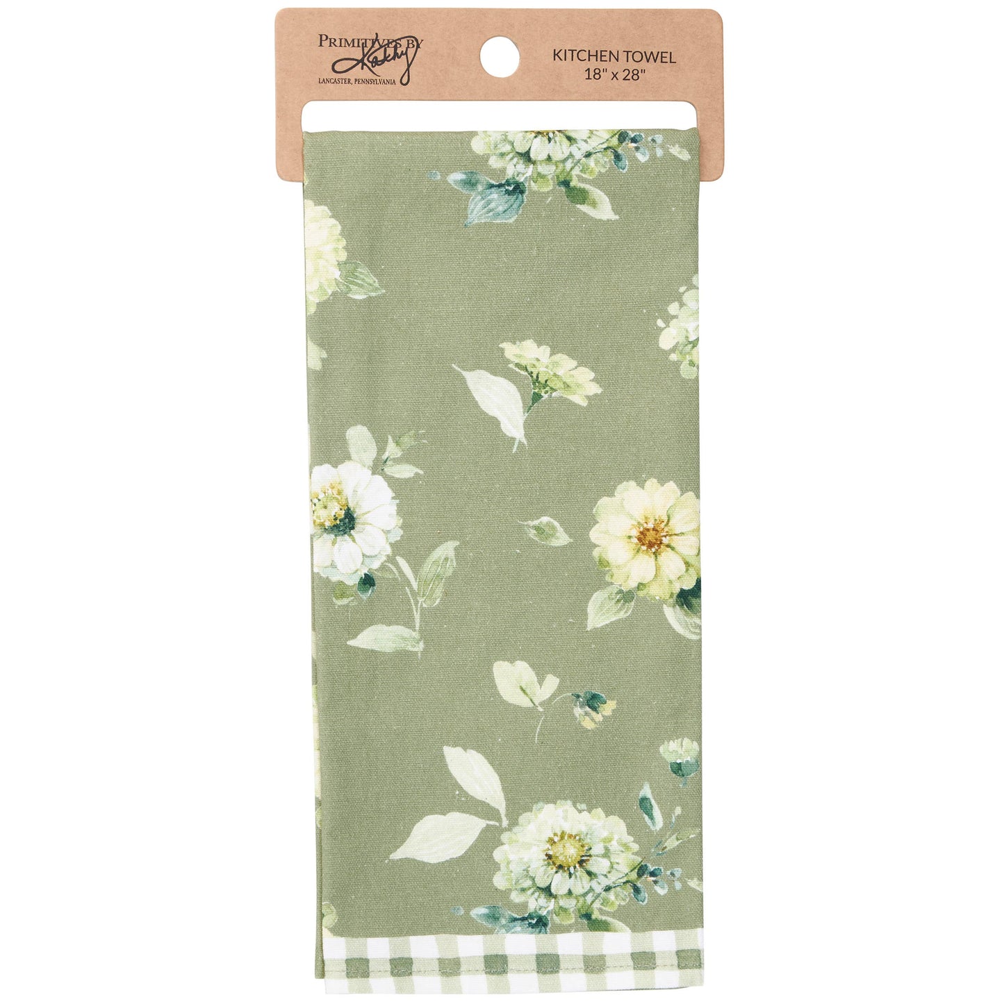 Green Floral Kitchen Towel