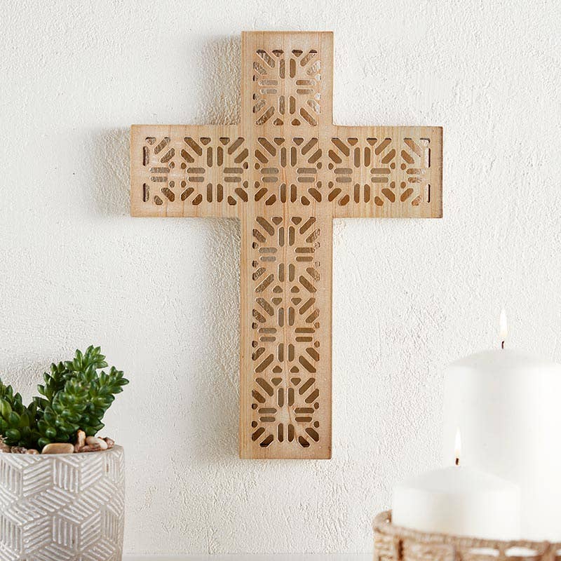 Floral Rattan Cross