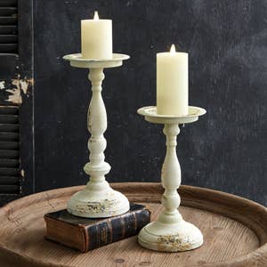 Set of Two Cressida Pillar Candle Holders