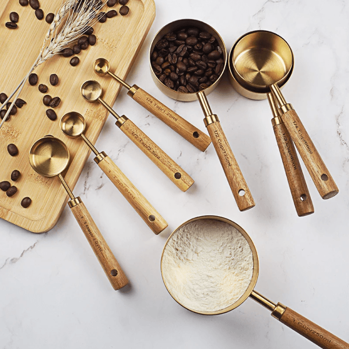 Gold Stainless Steel Measuring Cups Set: 4 cups