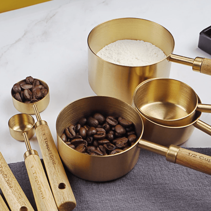 Gold Stainless Steel Measuring Cups Set: 4 cups