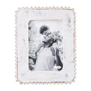 5x7 WHITE BEADED WOOD FRAME