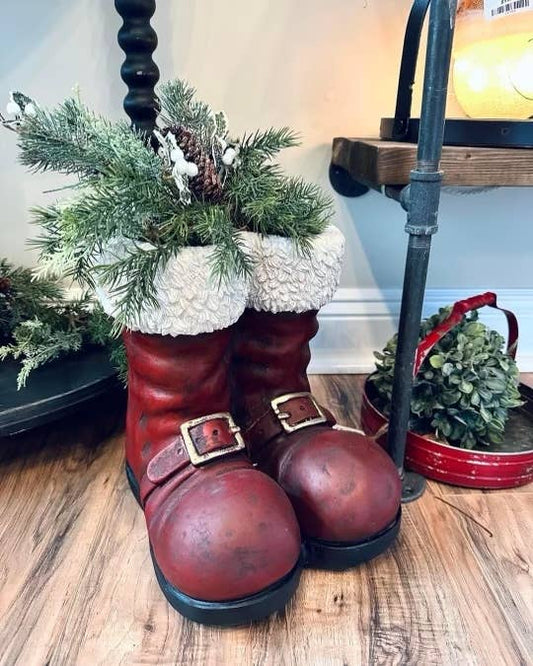 Poly Resin Santa Boots