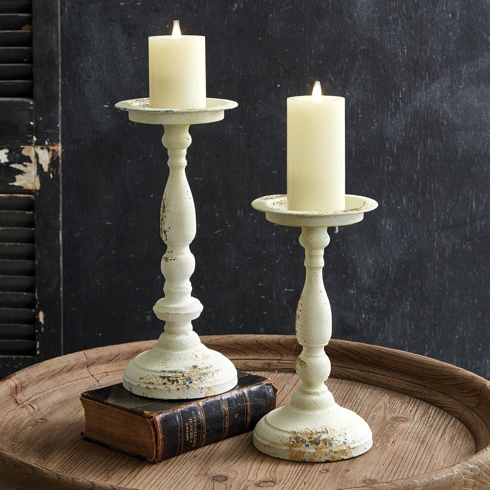 Set of Two Cressida Pillar Candle Holders