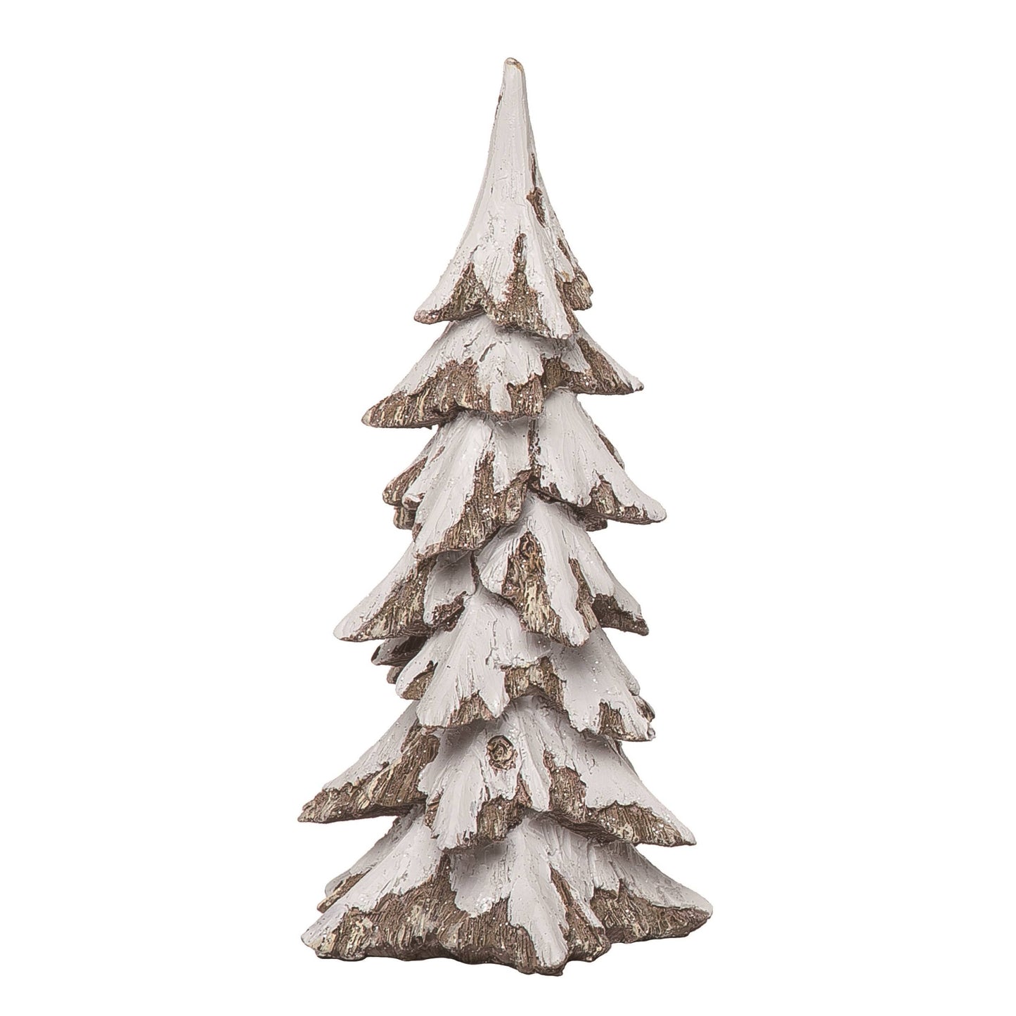 Resin 8.25" White Christmas Snowy Tree