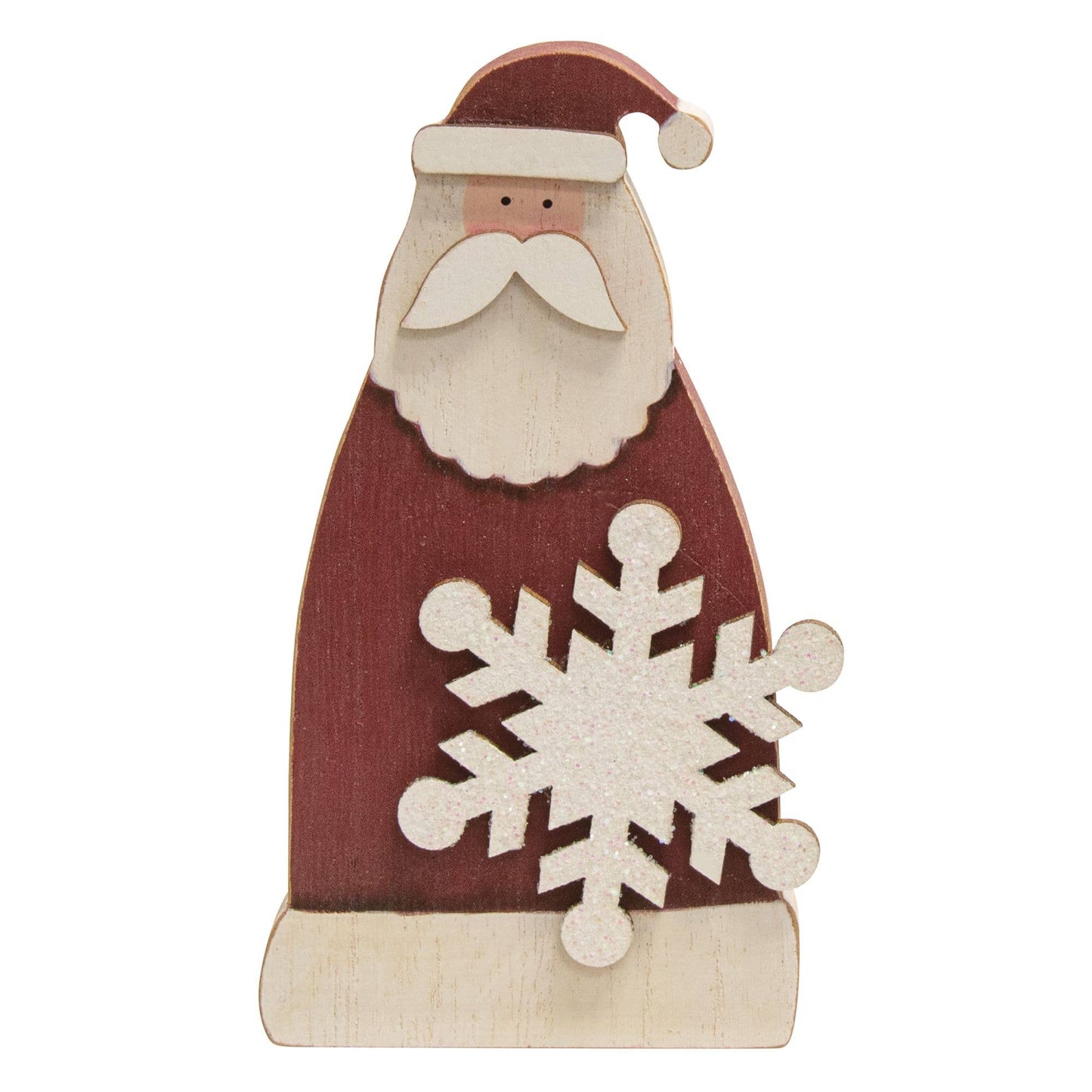 Snowflake Santa Wooden Sitter