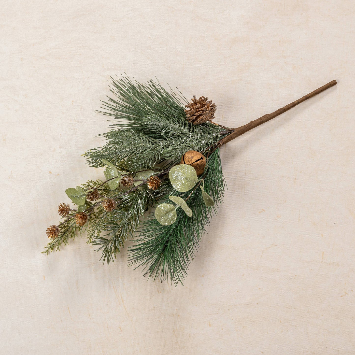 19" PINE, EUCALYPTUS & PINECONES W/ BELLS PICK