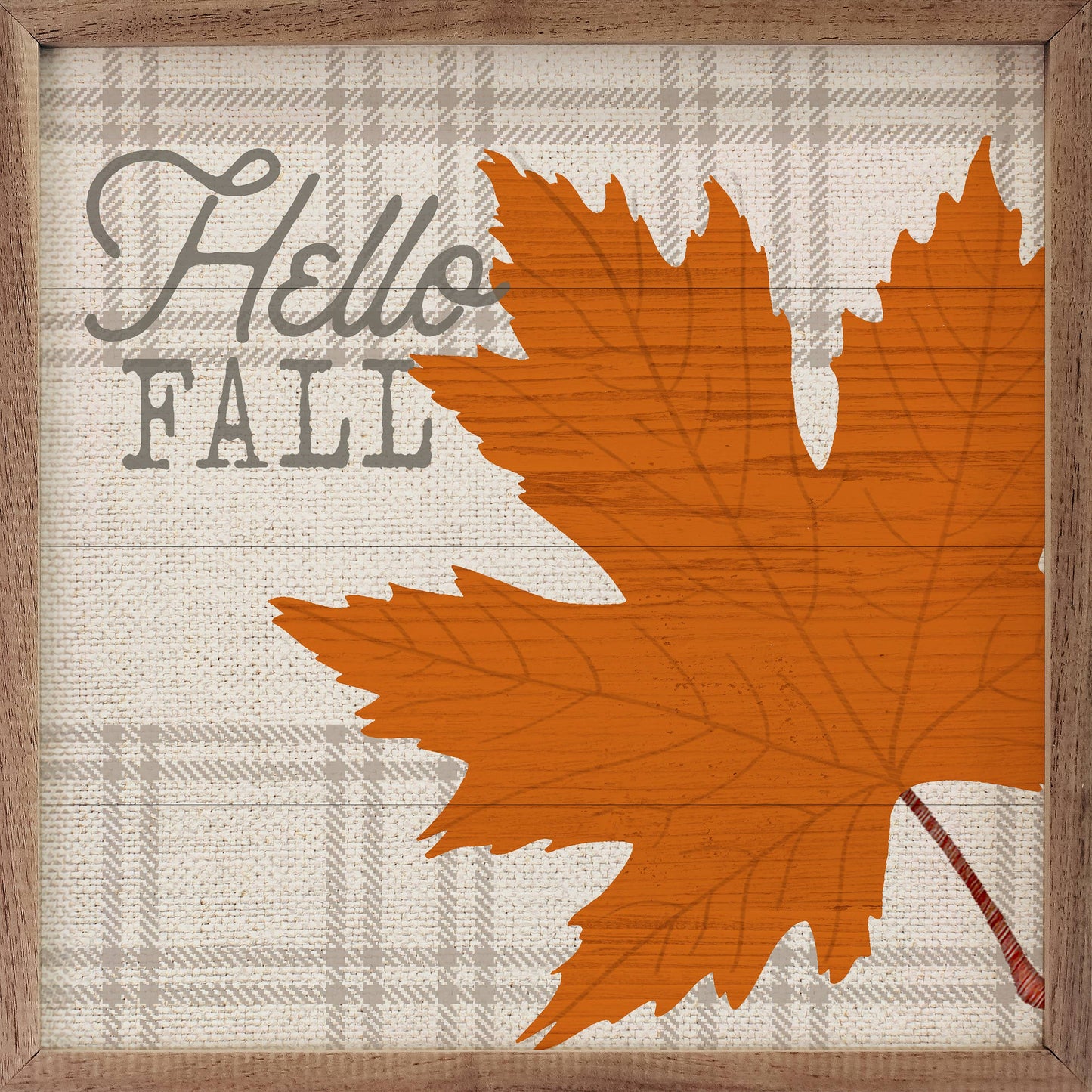 Hello Fall Orange Leaf By PDR Studios: 4 x 4 x 1