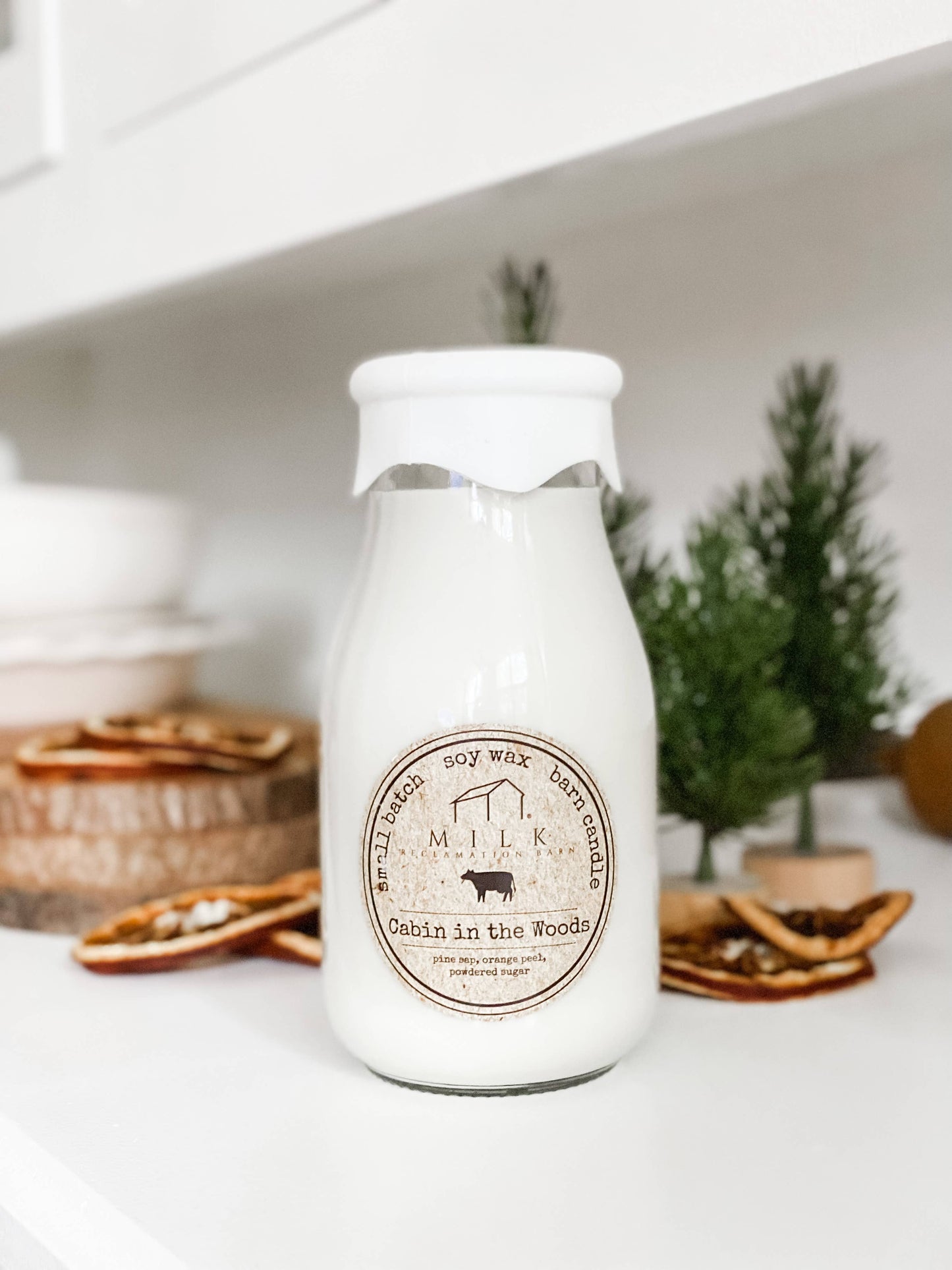 Milk Bottle Candle 13 oz: 1768 Balsam Fir