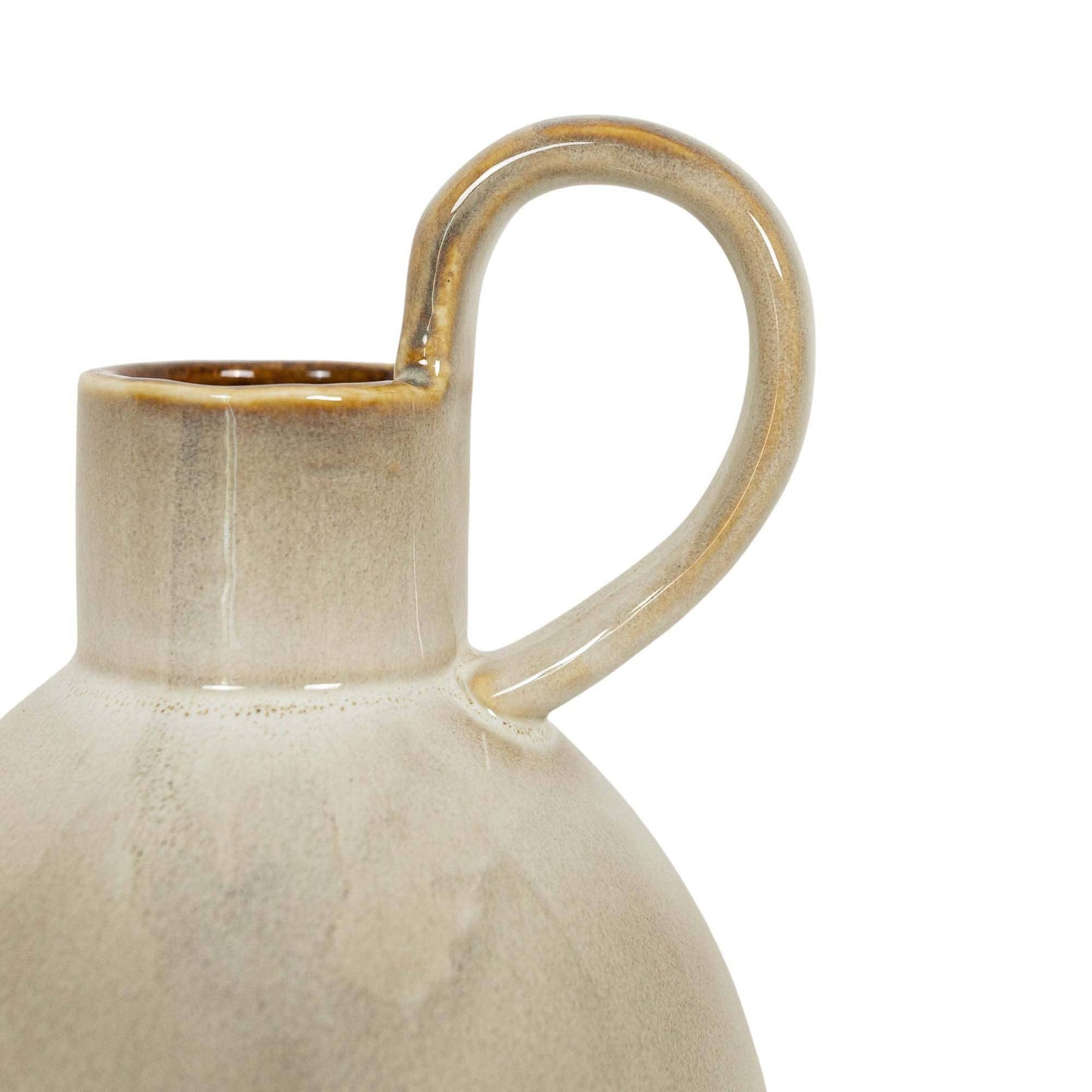 Nalin Oversized Handle Pitcher Ceramic Vase White