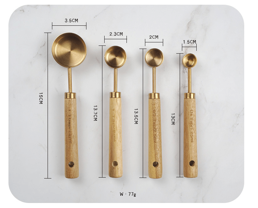 Gold Stainless Steel Measuring Cups Set: 4 cups