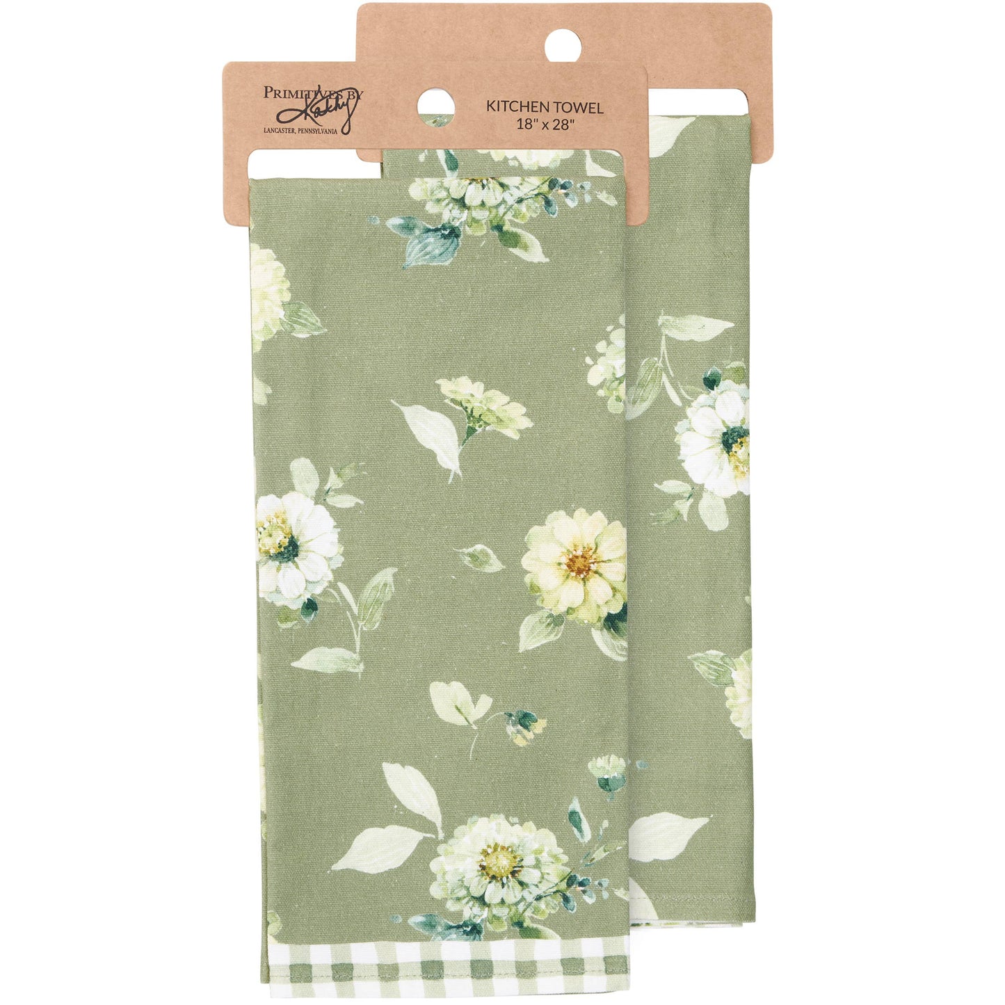 Green Floral Kitchen Towel