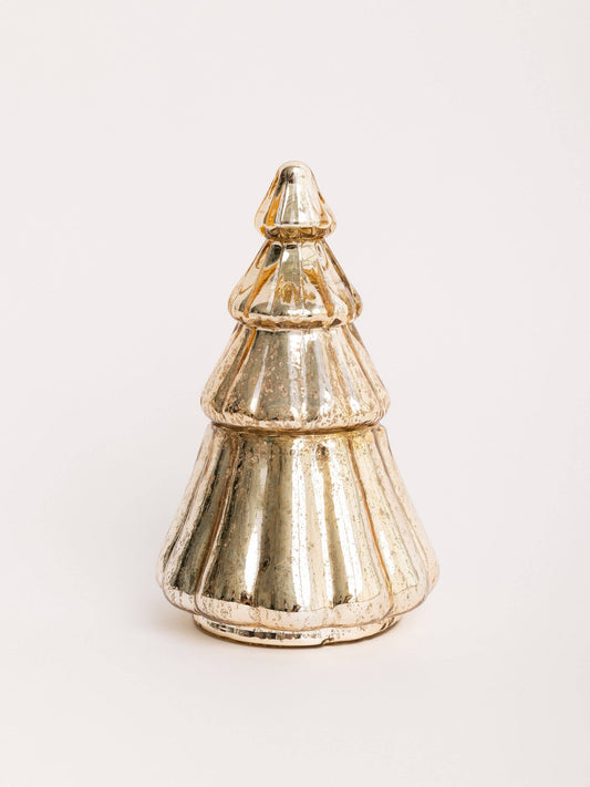 Gold Christmas Tree Candle