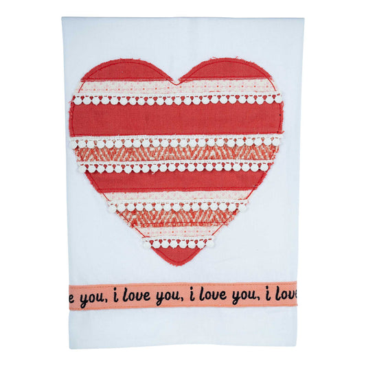 Heart I Love You Tea Towel