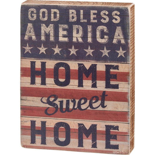 God Bless Home Sweet Home Block Sign