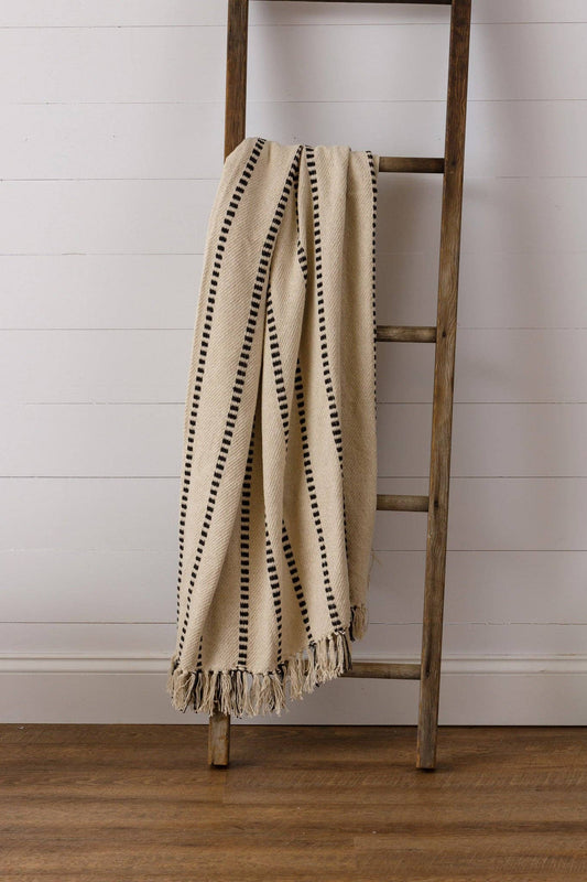 Striped Throw With Tassels (PC)