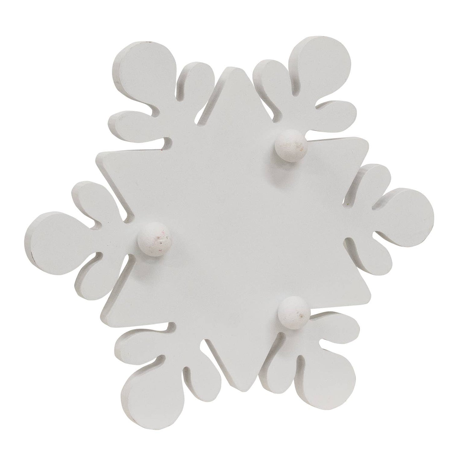 White Wooden Snowflake Riser, 12.5"