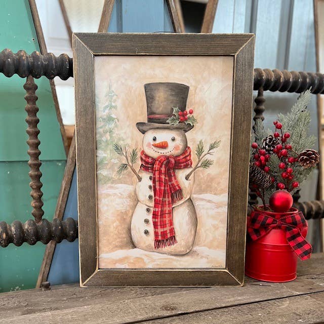 ART1377 Vintage Snowman: Black