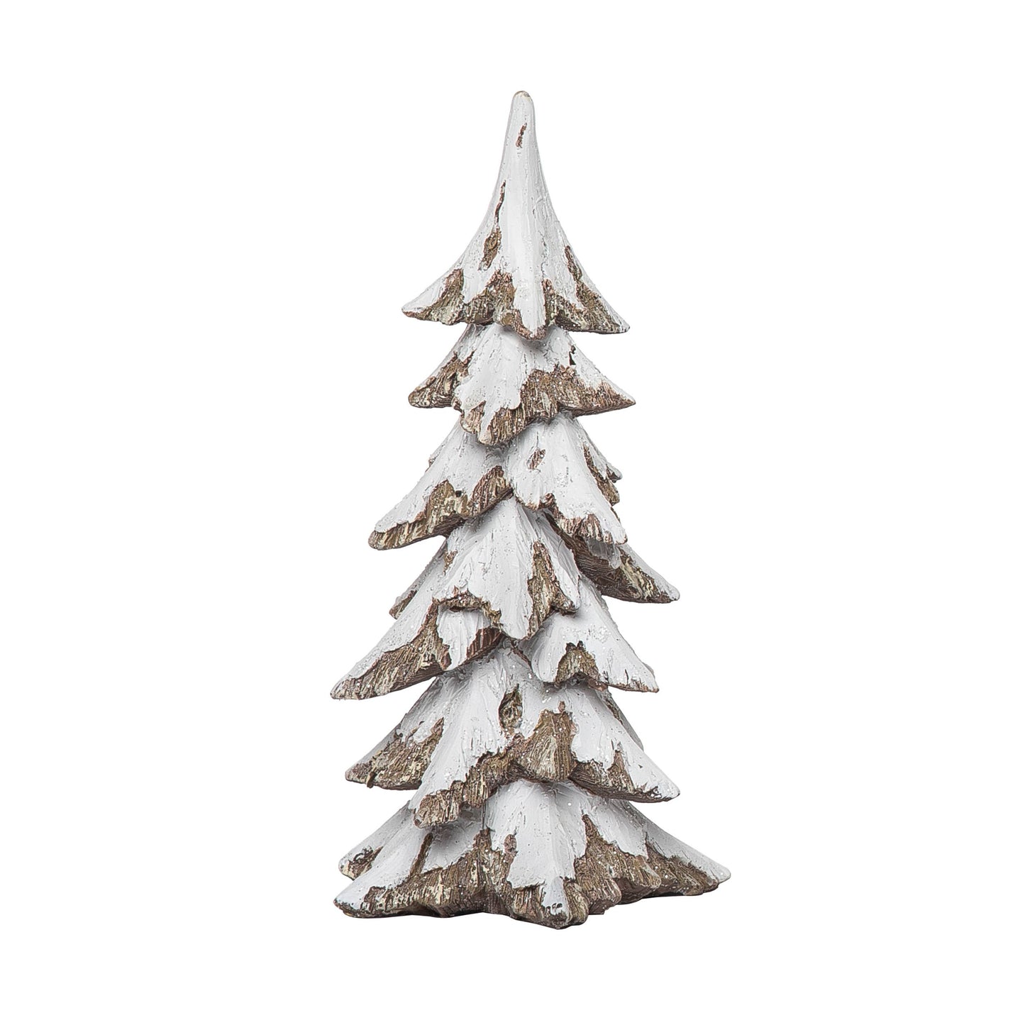 Resin 8.25" White Christmas Snowy Tree