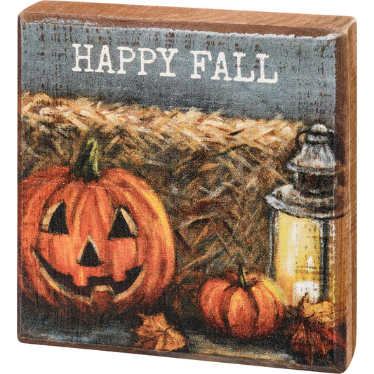 Happy Fall Block Sign