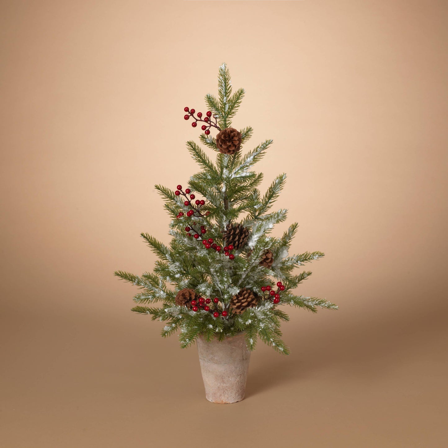 26"H Potted Pine Tree w/ Berry & Pinecone