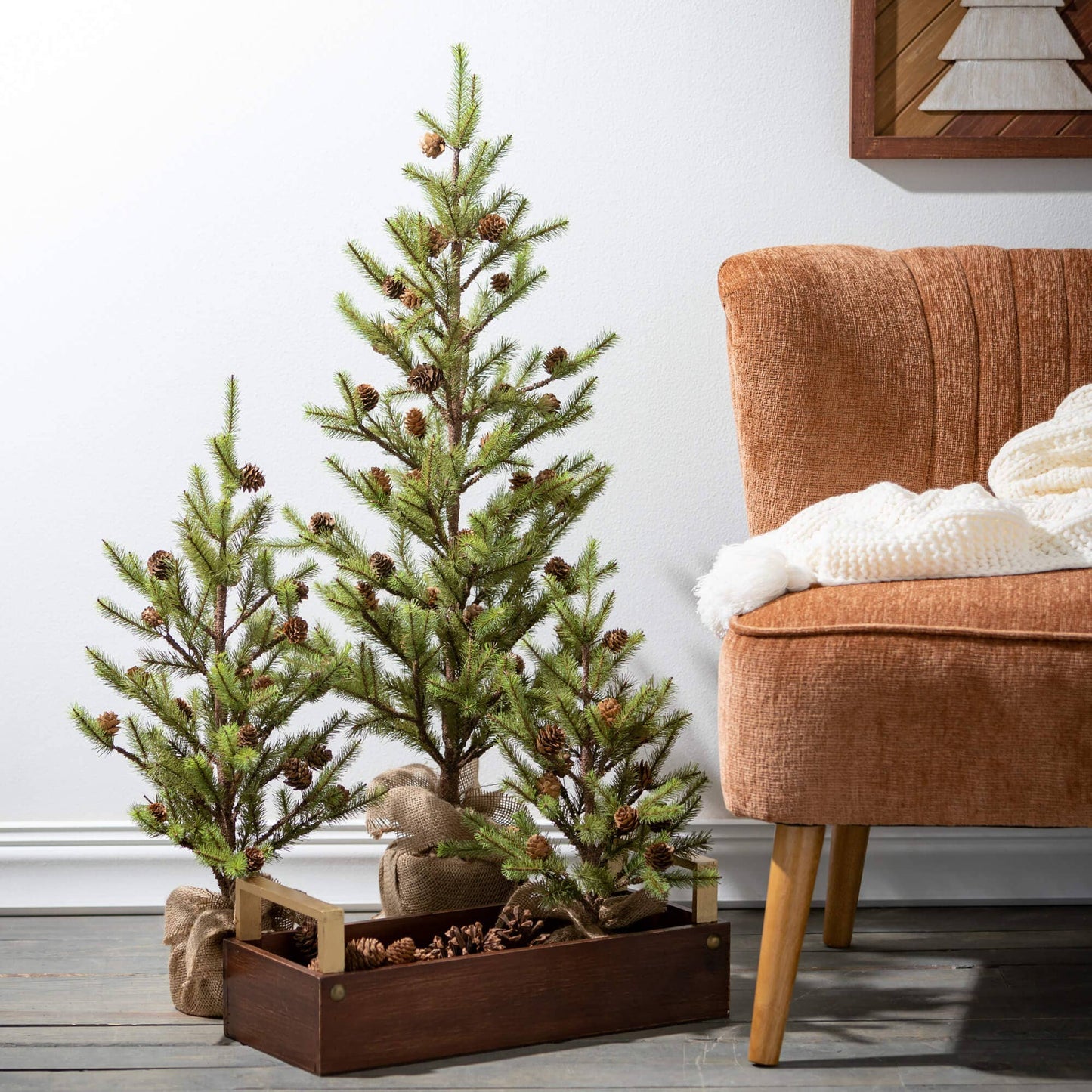 SMALL PINECONE TREE IN BURLAP