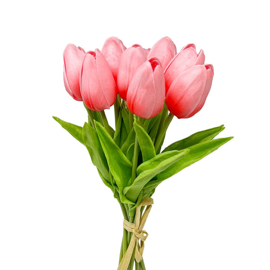 Artificial Real Touch Tulip Stems (Bunch of 10): Watermelon