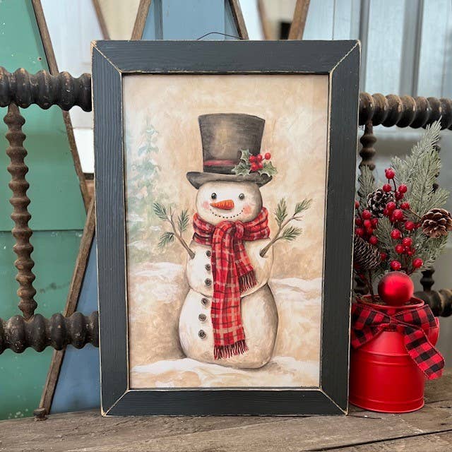 ART1377 Vintage Snowman: Black