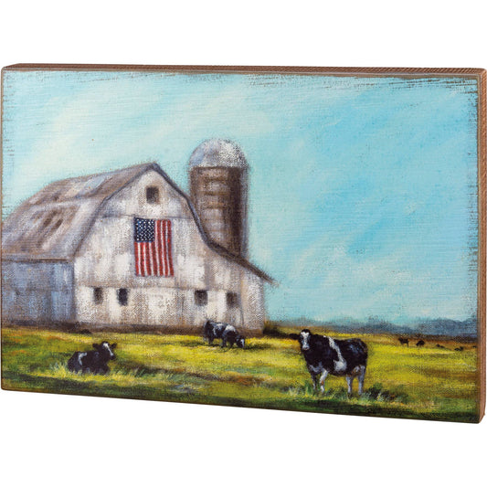 Farm And Flag Box Sign