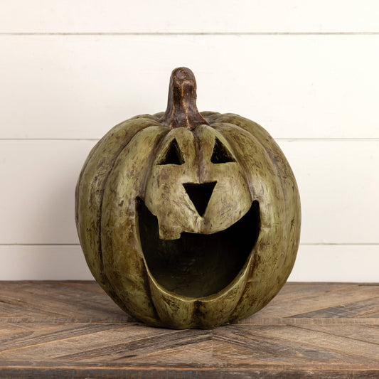 15" OLIVE GREEN BIG MOUTH PUMPKIN