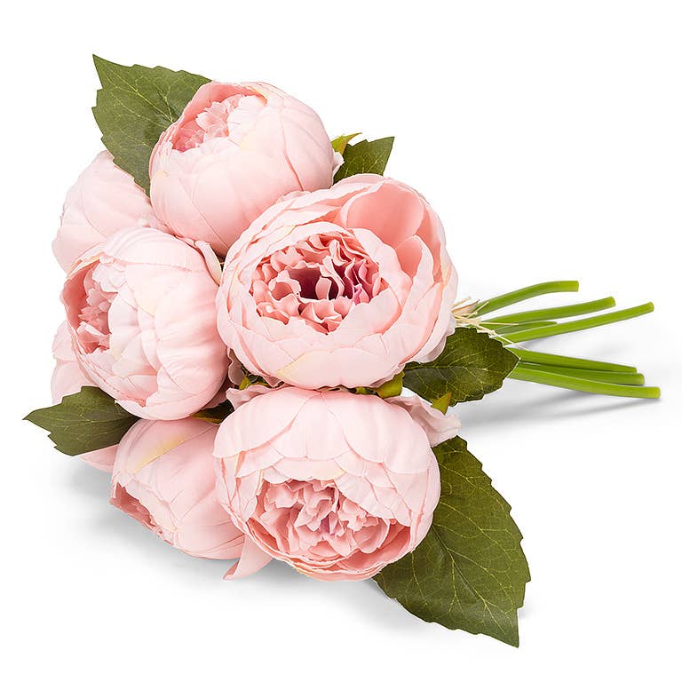 Full Peony Bouquet-Pink-10"H-2246