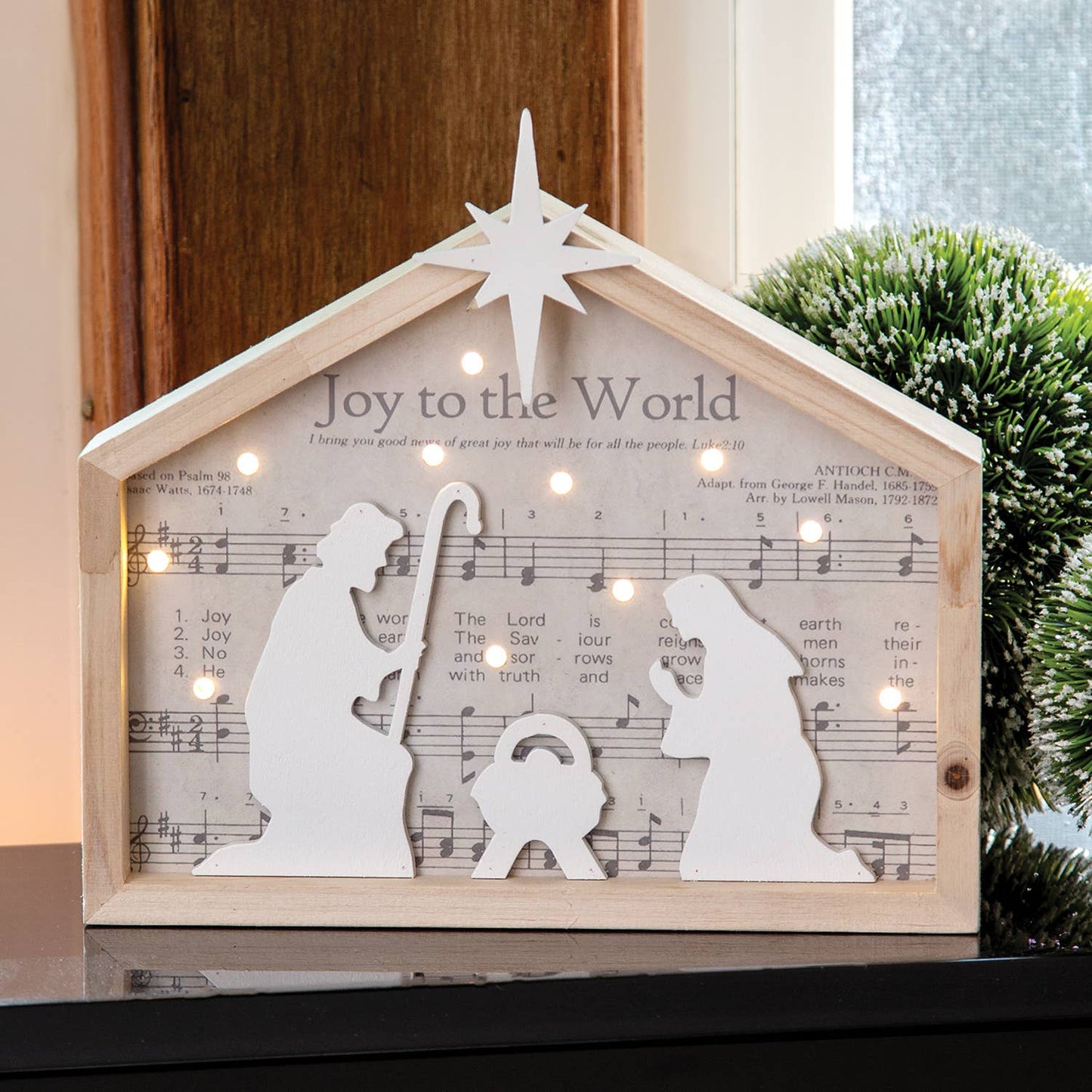 Joy to the World LED Nativity Frame