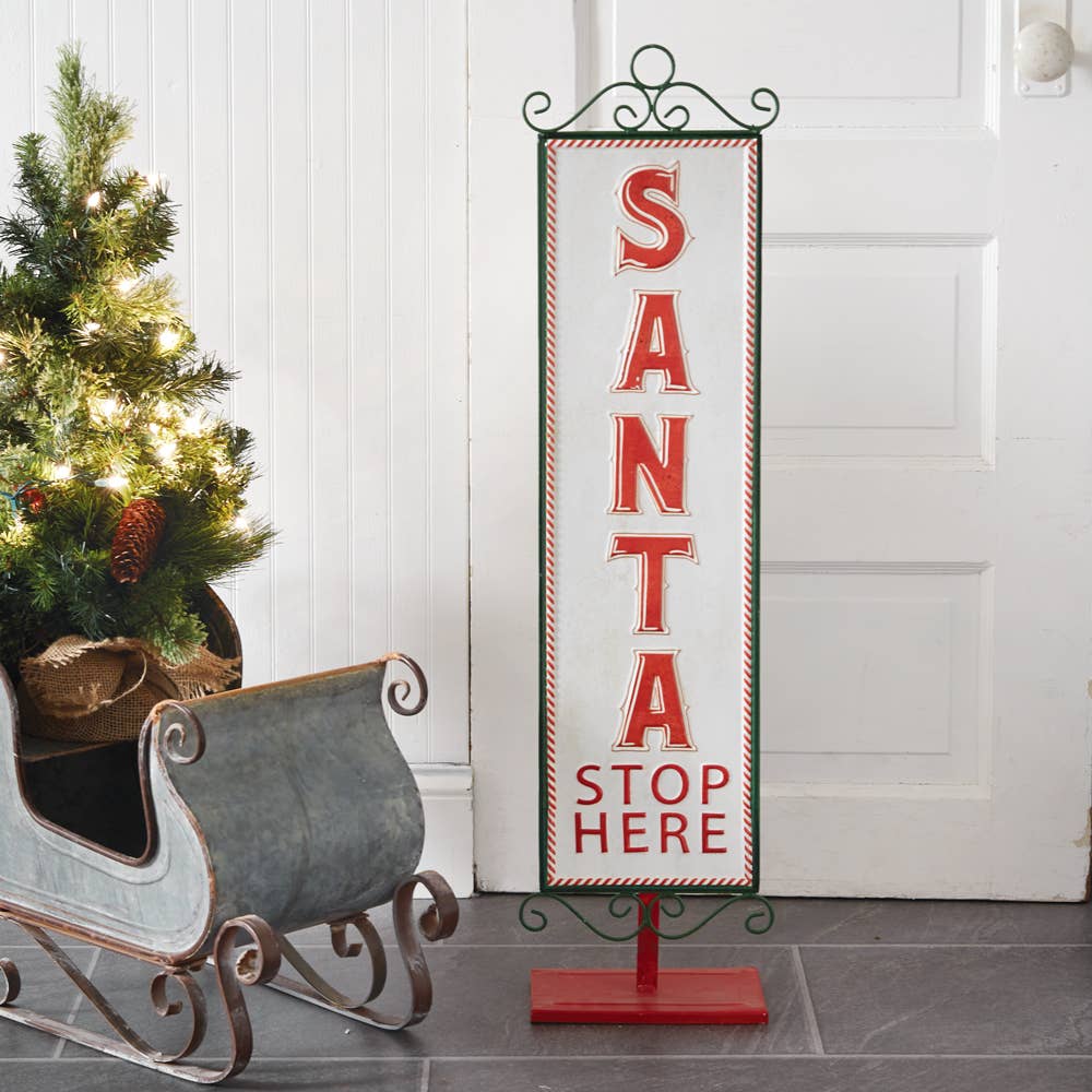 Santa Stop Here Sign