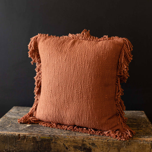 18X18 Hand Woven Mattie Pillow Rust