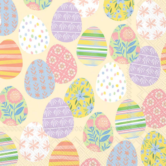 Paper Cocktail Napkin Pack of 20 Eggstra Eggs Cream Easter