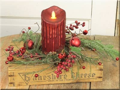 Red Bell with Snow Candle Ring