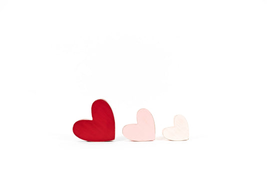 Set of 3 Heart Wood Cutout Shapes 3", 4", 5"