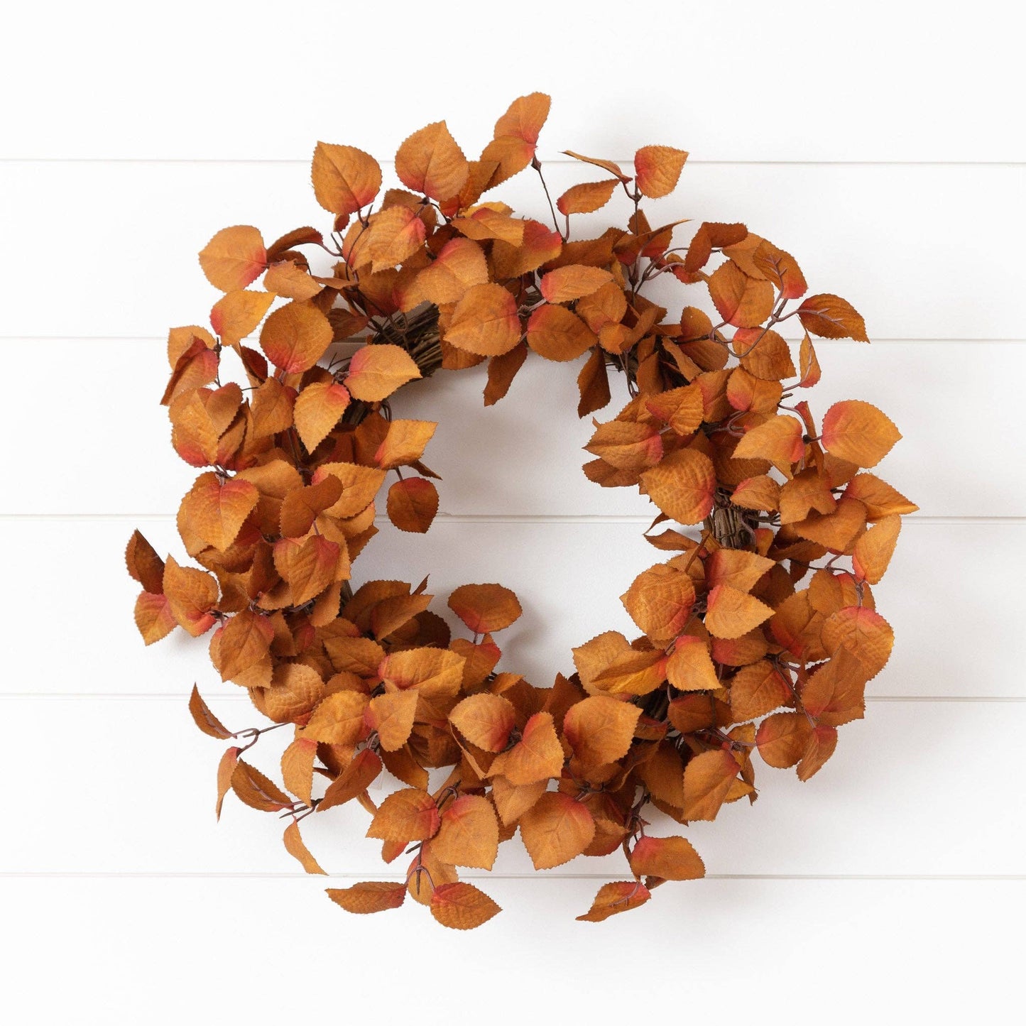 Wreath - Cinnamon And Burgundy Fall Leaves