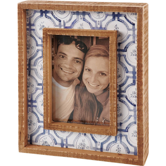 Blue Florals Inset Box Frame