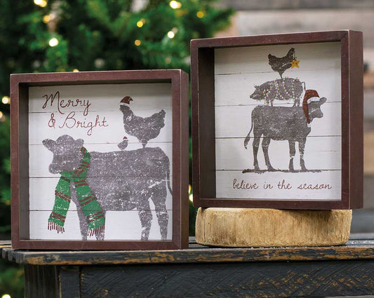 Believe in the Season Box Sign, 2 Assorted