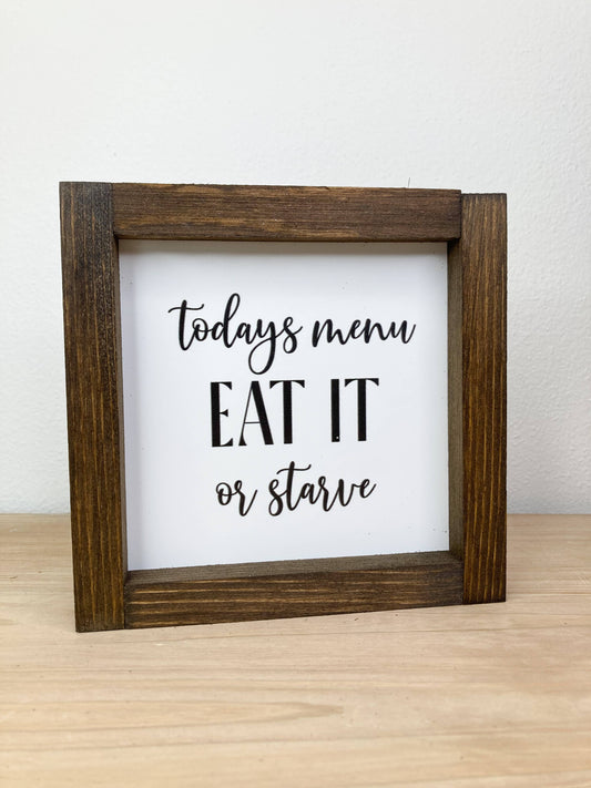 Todays Menu Sign