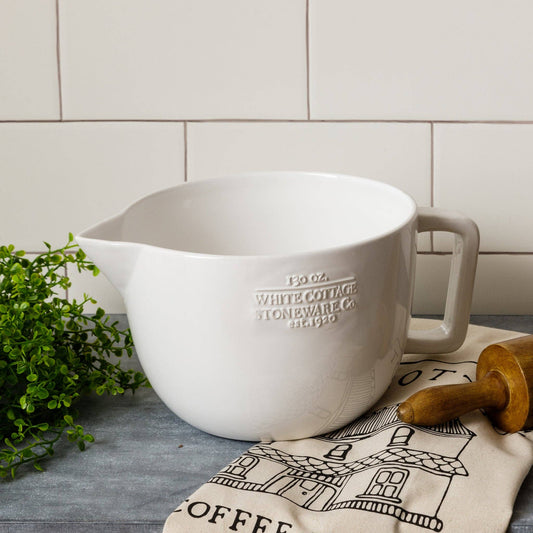 White Cottage Ceramic Batter Bowl (PC)