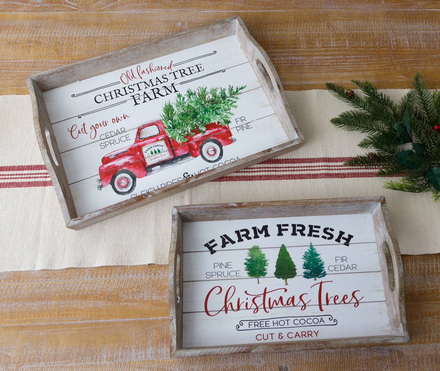 Christmas Tree Farm Trays Large