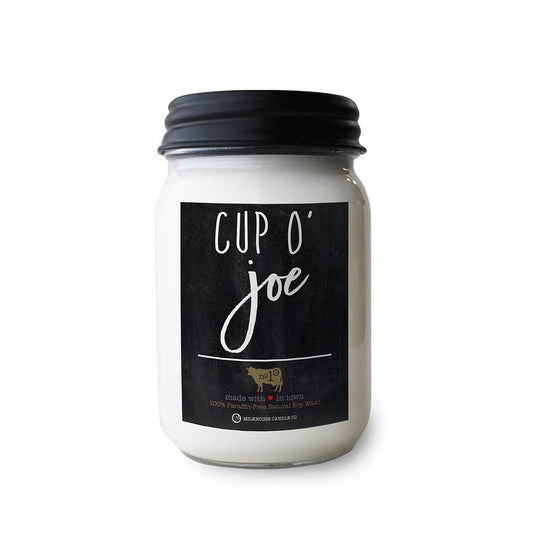 13 oz Mason Jar Soy Candle: Cup O' Joe, by Milkhouse