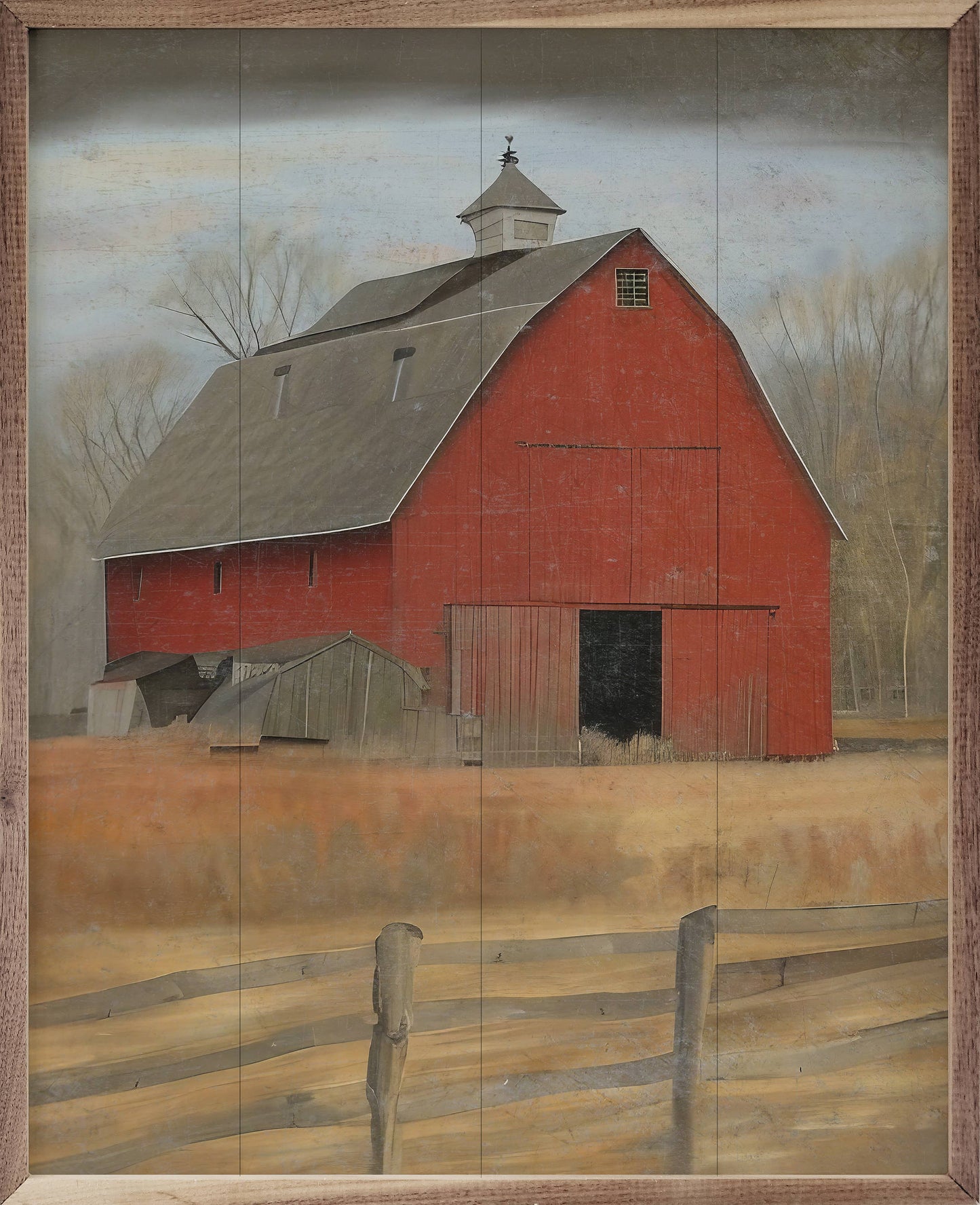 Red Barn With Fence