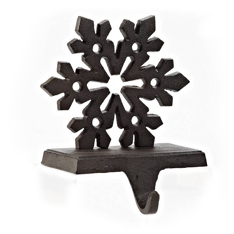 Snowflake Stocking Holder-Dk Brn