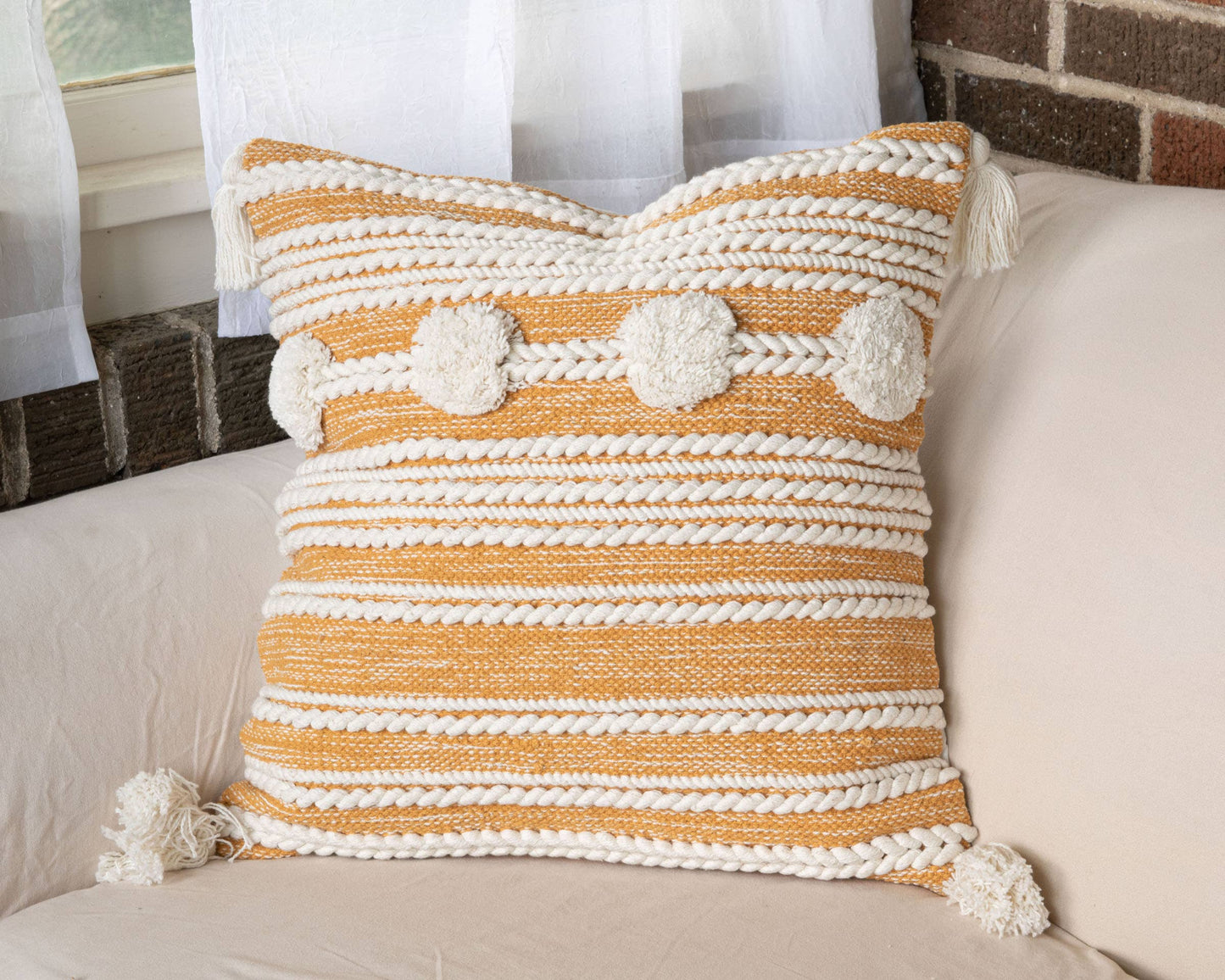 20X20 Hand Woven Blake Pillow Gold