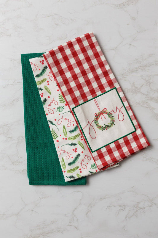 Tea Towels - Christmas Joy (PK/3 AST)