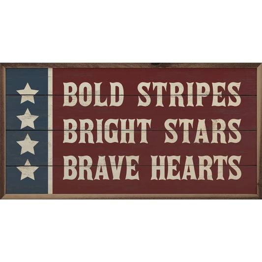 Bold Stripes Bright Stars Brave Hearts Flag